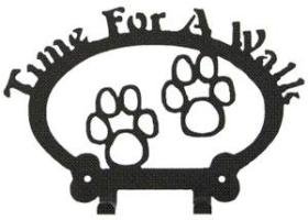 Dog Leash Hook - Paw Prints (Time for a Walk)