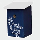 KATZEN SIND DOOF, Nistkasten, handbemalt, Holz, 30x17x14 cm