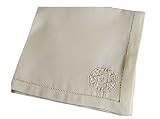 ArtisanStreet's Star of David Napkin Set. Hem Stitch Cream Napkins with Embroidered Star in Corner.