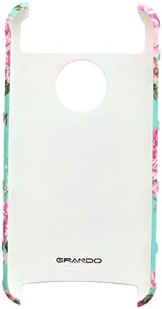 GRANDO Ultra Slim Peony Pattern Hybrid Rugged Rubber Case for iPhone 6 4.7" Black