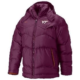 Virginia Tech Hokies College Mediumweight Hooded Down Jacket By Nike Team Sports by GametimeUSA