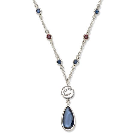 Cleveland Cavaliers Necklace - Blue W/ Red Crystals & Team Logo