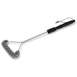 Stainless Steel Grill Brush Utensil With Extra Long 21' Handle That's Great for Cleaning All Grill Types Including, Porcelain Enameled & Cast Iron Grill Grates - Special 3 Sided BBQ Grill Brush Design Cleans In-between Grill Grates, Corners & Surfaces of Grill with Ease. Stainless Steel Bristles With 21' Handle Make It Easy To Clean All Areas Of Your Grill While Still Hot; Making It Easier To Clean. Includes 30 Day Money Back Guarantee!