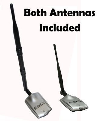 GSKY High Power 500mW 27dBm 802.11b/g USB Wireless WiFi LAN Adapter With Bonus Screw-On Swivel 9dBi Rubber Antenna
