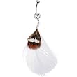 Whimsical In White Feather Belly Ring