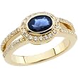 14K Yellow Gold Iolite and Diamond Ring