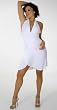 Sexy Short Evening Club Cocktail Halter Dress with Sarong Short Skirt from Hot Fash Dresses - CONTESSA White