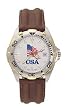 "Usa" Flag All Star Leather Men's Watch