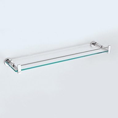 Contemporary Soild Brass Chrome Finish Wall Mount Bathroom Shelves