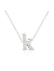 Micro-Pave Initial K Pendant Necklace