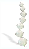 14K White Gold Genuine Round Opal Journey Pendant