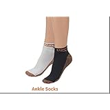Copper Fit Unisex Sport Socks, Small/Medium, 2-Pack (One White, One Black)