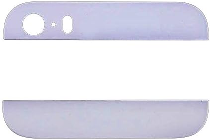 SeattleTech New White Back Housing Upper Top and Lower Bottom Glass Replacement Parts For iPhone 5S