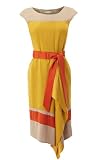 NoeMie Women Color Stitching Dress,Yellow