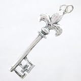 Sterling Silver Fleur-de-lis Key Pendant, #8647
