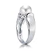 Bling Jewelry Art Deco Style Simulated Pearl Pave CZ Ring Rhodium Plated