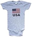 USA - American Flag - White Onesie / Baby T-shirt
