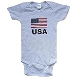 USA - American Flag - White Onesie Baby T-shirt by BigBoyMusic