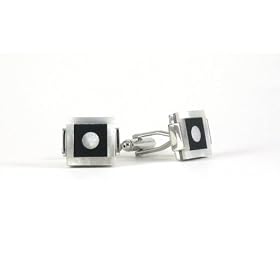 Dot in Box - Mother of Pearl Onyx (Cufflinks)