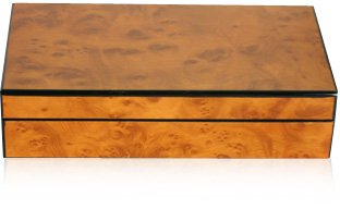 Light Burl Wood Cufflinks Case