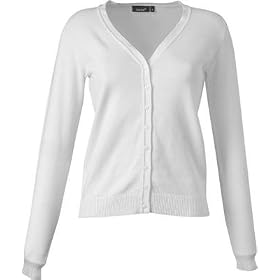 Hanes Damen Ladies V-Neck Cardigan Strickjacke in 4 Farben und den Grössen S, M, L und XL