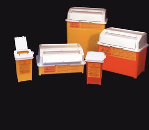 BIODISPOSER Sharps Disposable Container, 3L, Yellow - 20/Case