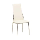 Links 30200810 DENVER Stuhl Metall chrome PVC Creme 45x46x98.5 cm