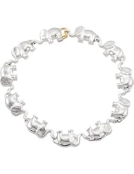 925 Sterling And 14K Yellow Gold And Sterling Silver Elephant Bracelet