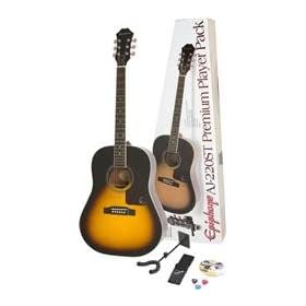 Epiphone AJ-220ST Solid Top Acoustic Player Pack, Natural: Musical Instruments