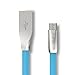 IMKEY Premium 6.5 Feet Tangle-Free Zinc-Alloy Micro USB 2.0 Sync Data Fast Charging Cable for Samsung Galaxy S7/ S6 / Edge, S4/ S3/ Note 5/4 / 2,Google Nexus,LG,HTC,BlackBerry and More - (Blue)