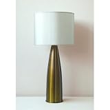 Babette Holland TL4S-3 Striped Val Table Lamp in Olive with Pebble Shade