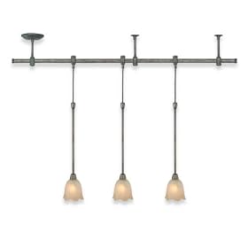 Buy Royce Focus Three-Light Pendant Track Kit Line Voltage Peruvian Bronze with Sepia Tinted... by Royce Lighting