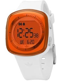 Adidas #ADH6045 Unisex Tokyo White Neon Orange Digital Sports Watch
