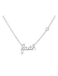 Shy by Sydney Evan Faith Necklace with Diamond Bezel, 15.25"+Extender 1"