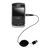 Retractable USB Cable for the Blackberry Curve 8930 with Power Hot Sync and Charge capabilities - uses Gomadic TipExchange Technology