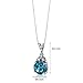 PEORA Refined Class 2.25 carats Round Shape Sterling Silver London Blue Topaz Pendant