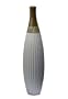 Lazy Susan Toast Tip White Ovalo Vase, 4.5 x 14.5-Inches, Small