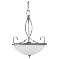 Sea Gull Lighting 65075-962 Pemberton Three-Light Pendant, Brushed Nickel Finish with Satin Etched Glass
