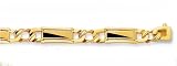 14K Yellow Gold Man's Onyx Bracelet - 8.5 inches