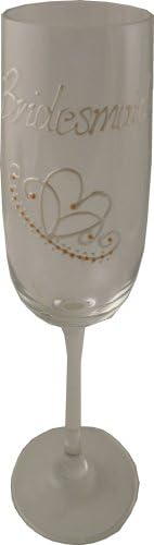 Customized Bridesmaid Gift Tiara Single Champagne Flute 25 EXTRA Characters