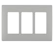 Leviton Renu REWP3-PG Three-Gang Screwless Snap-On Wallplate, Pebble Grey