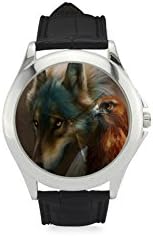 Special Design American Pride the Bald Eagle Pattern, Cool Eagle Custom Unisex Classic Leather Strap Watch, Metal Case, Tempered Glass, Black Leather Band