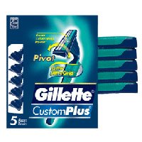 Gillette CustomPlus Pivot Razors For Men, Sensitive, 5/Pack, 6 Ea