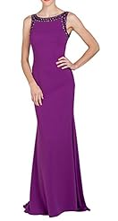 Mermaid Beaded Floor Length Evening Dress  with a Brush/Sweep Train 