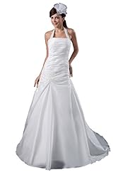 Acrylic/Silk/Taffeta Halter Sleeveless Evening Dress 