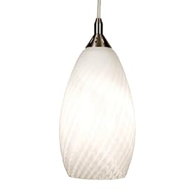 Checkolite 25308-71 Home Design Art Glass, 1-Light Pendant, Brushed Nickel by Checkolite