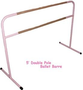 PINK 5 ft Double Pole Ballet Barre