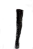 Overknee Mattleder High Heels mit Schnürung