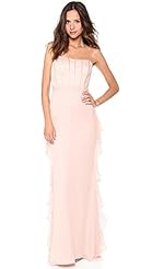 Strapless  Georgette/Polyester/Silk Corset   Waistline  Dress With Ruffles