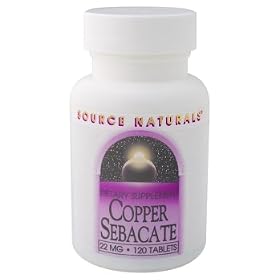 Source Naturals - Copper Sebacate W 3mg Copper Elem, 22 mg, 120 tablets by Source Naturals